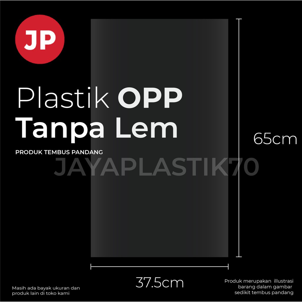 Plastik OPP Kiloan Ukuran 37.5x65cm (Tanpa Lem) Tebal