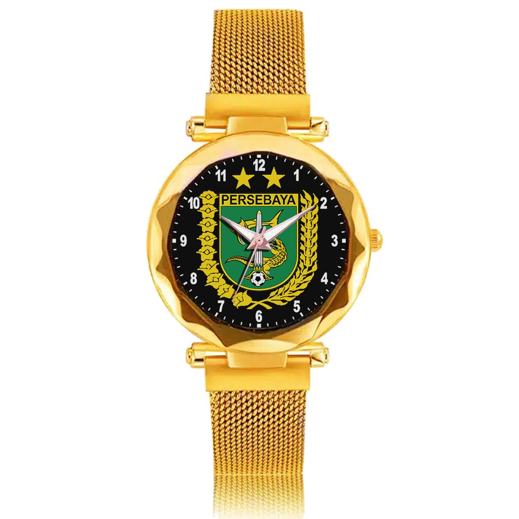 Jam Tangan Wanita Custom - Bonita PERSEBAYA MOTIF 6 Free Box &amp; Batre Cadangan