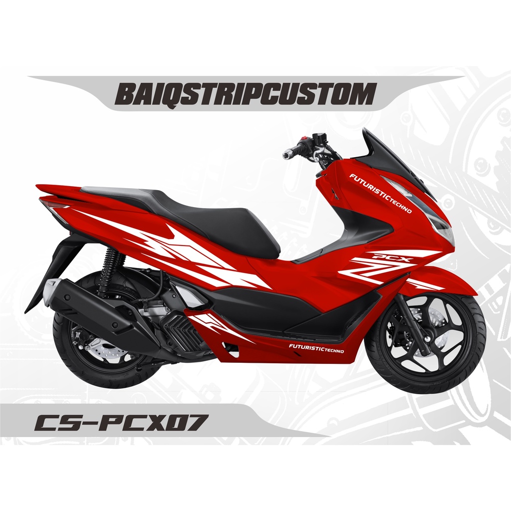 Striping cutting Honda PCX 160- Skotlet Sticker Lis MOTOR MERAH Variasi Cutting Sticker PCX07