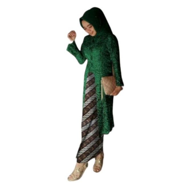 Setelan Kebaya Brukat Undangan Lilac Santi Ungu Anggur premium ld110 Produk Lokal gamis syar i asdf