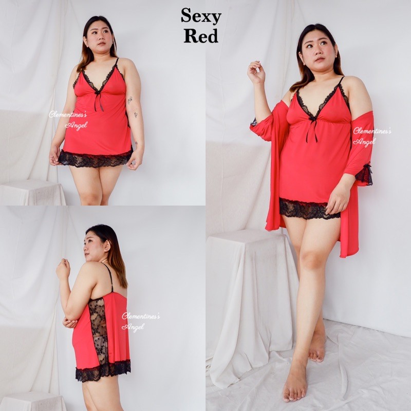 Lingerie kimono jumbo wanita Daphne plus size baju tidur big size sexy