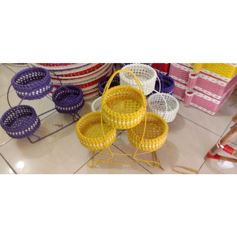 Tempat serbaguna tempat bumbu dapur toples tempat bawang keranjang serbaguna tempat unik rotan sinte