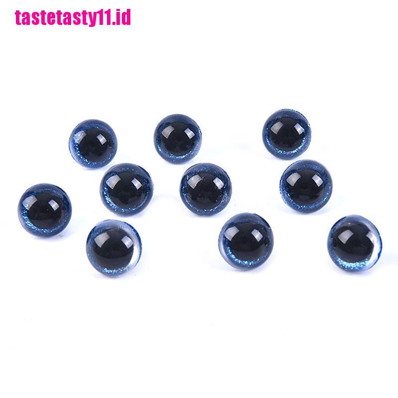 (TTID) 10pcs / Set Mainan Mata 3D 20MM Bahan Plastik Aksen Glitter Untuk Anak