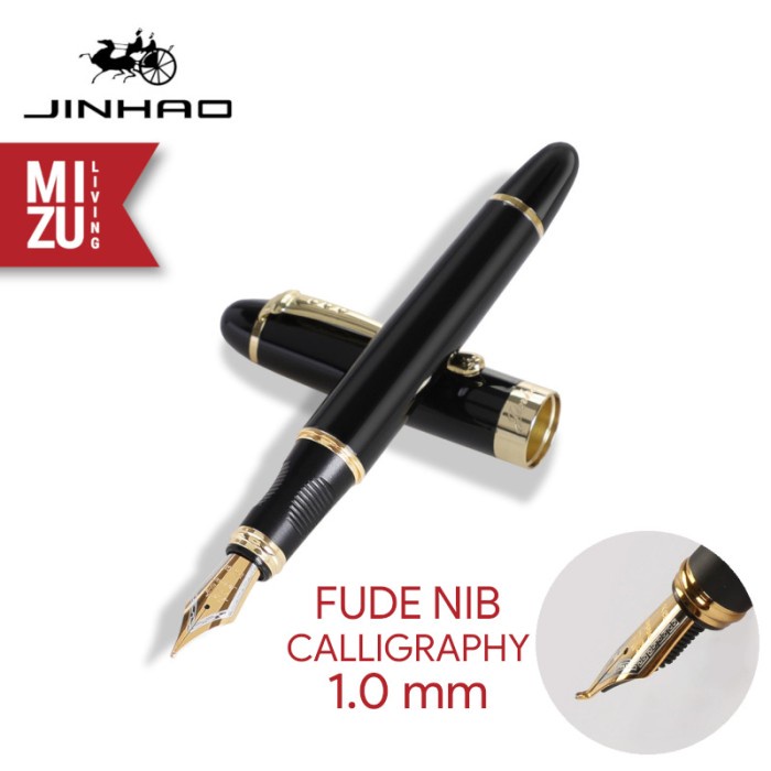 

JINHAO X450 Roller Ballpoint / Fountain Pen 18K Gold-Plated Nib - Hitam, FOUNTAIN FUDE promo