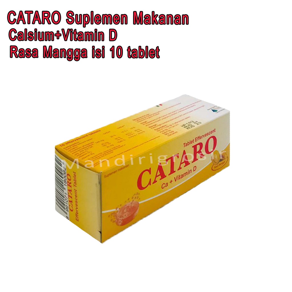 Calsium+Vitamin D *Cataro Suplemen Makanan * Rasa Mangga *Isi 10 Tablet