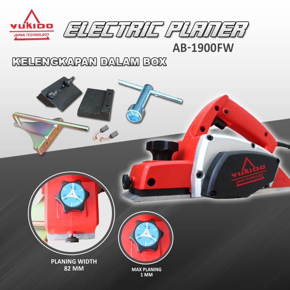 YUKIDO ORIGINAL AB-1900-FW Electric Planner Mesin Serut Kayu Mesin Serut Tangan Electric