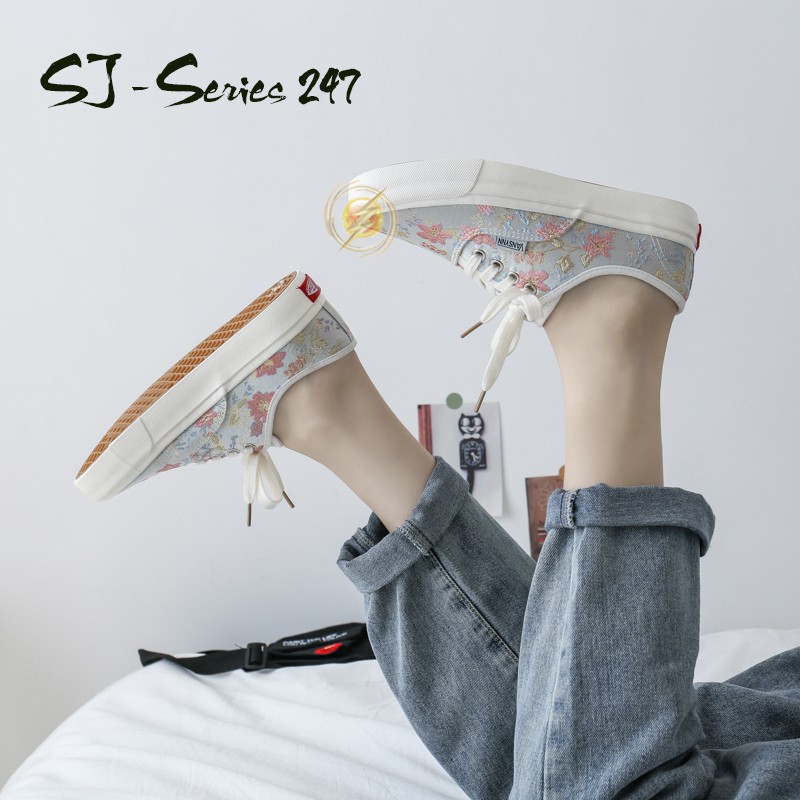 [JWALK] Sepatu Sneakers Wanita Tali Floral Kualitas Import Premium - 247