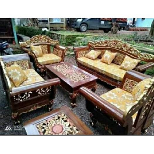 Kursi Ruang Tamu Kayu Jati Ukir Madura Mewah