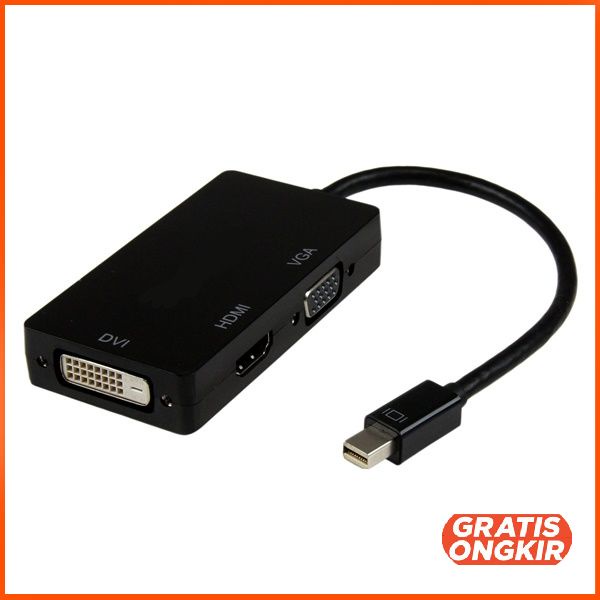 Konverter Mini Displayport ke HDMI DVI VGA Thunderbolt Port Compatible