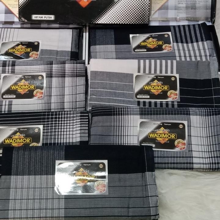 ➣ Sarung Wadimor Hitam Putih Polos Kotak-kotak Pria Dewasa BONUS DUS Bawahan Muslim Sholat ♚