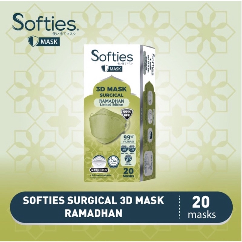 [RAMADHAN EDITION] Softies Surgical 3D Mask Surgical 4Ply