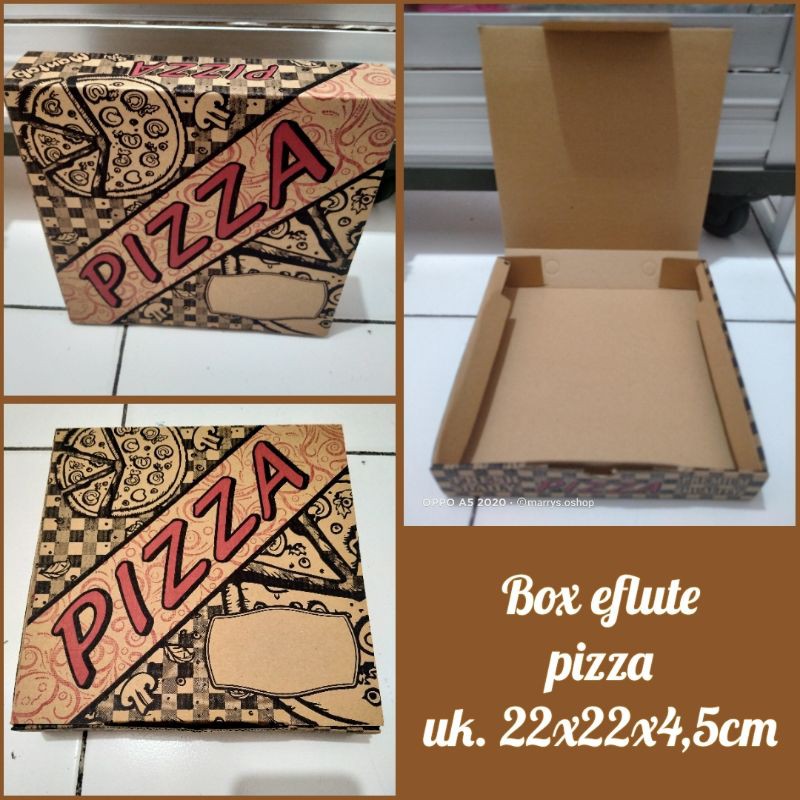 

10pcs Box kardus eflute pizza 22 kotak polos packing dus