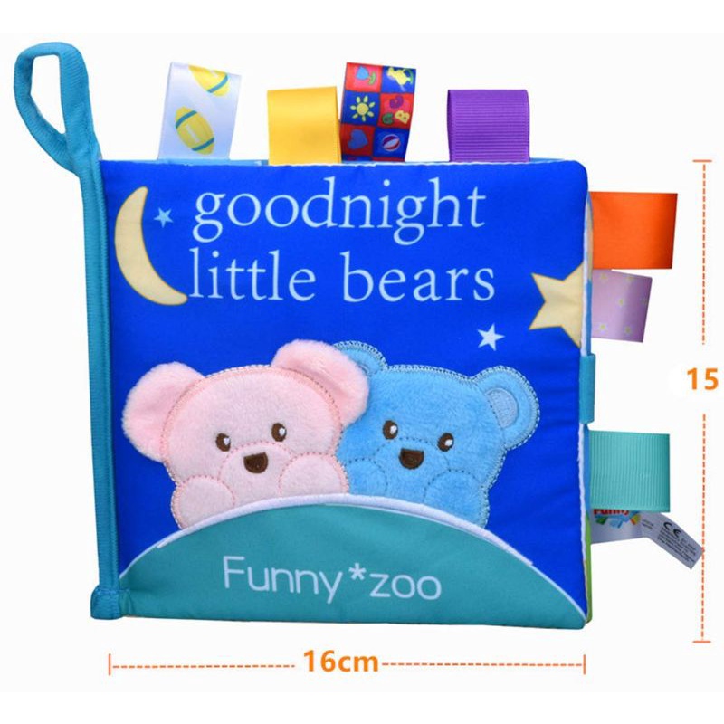 Mainan Edukasi Sensori Bayi Buku Kain Soft Cloth Book Warna Lembut 3D Rattle Montessori Buku Bantal Kerincingan Quiet Busy Book Newborn