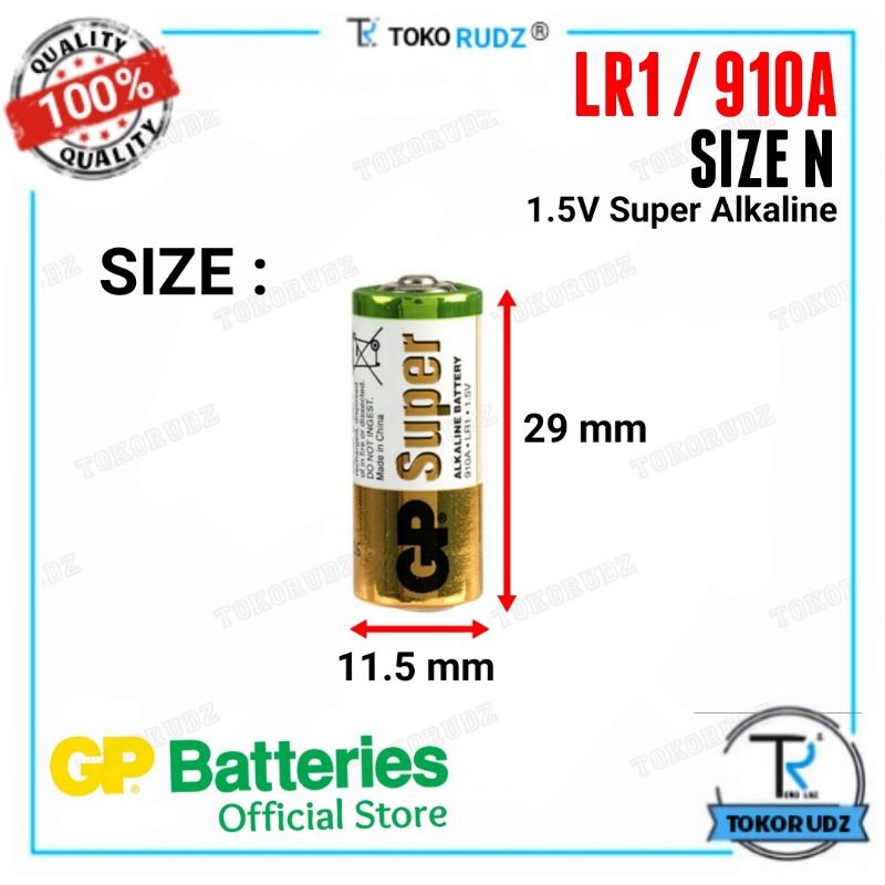 Baterai Batre LR1 910A 1.5V Super Alkaline GP Original Battery isi 2 Pcs