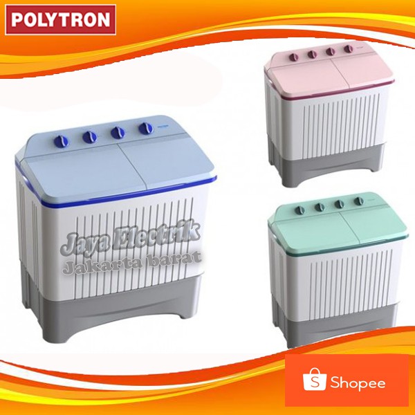 Mesin Cuci 2 Tabung Polytron PAW 7366 Cuci dan Kering Low Watt Murah 7 KG