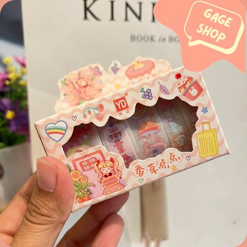 

washitape sticker isi 5 pcs warna warni lucu imut lakban keren elegan fancy atk imut bisa COD termurah import