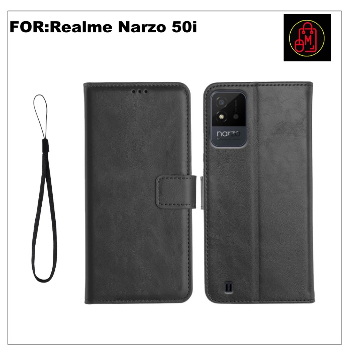 Dompet Hp Untuk Realme Narzo 50i (2022) Leather Flip Case Realme Narzo 50i (2022)