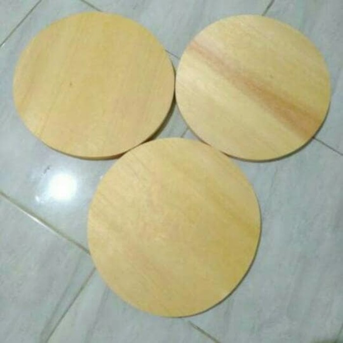 Talenan Kayu Pinus Bulat Diameter 25 cm / Wooden Cutting Board / Talenan Pizza Bulat D25cm