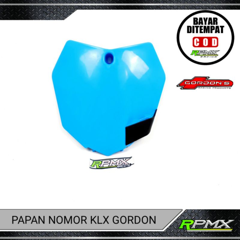 PAPAN NOMOR KLX GORDON WARNA BIRU GOPRO