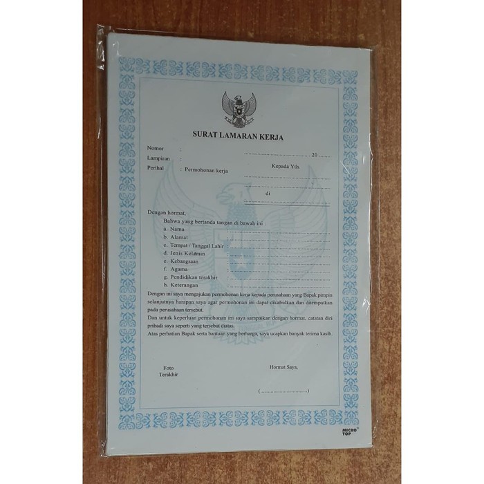 

SURAT BLANKO LAMARAN KERJA ISI 100 LEMBAR | ALAT TULIS