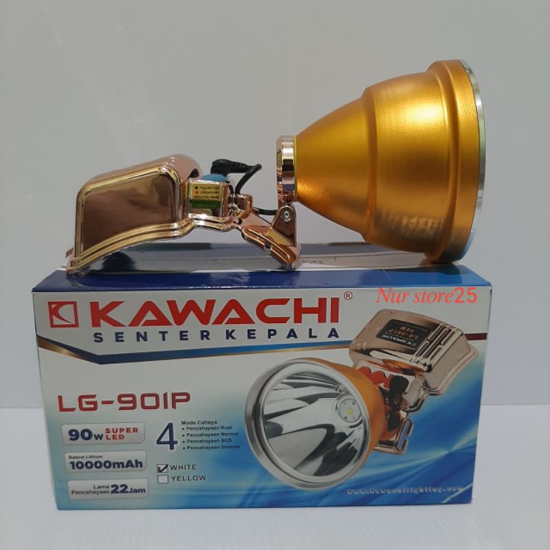 Senter Kepala Kawachi LG-901P 90Watt Super Terang | Headlamp Outdoor 90 Watt Kawachi Cahaya Putih | Bisa Bayar Ditempat | FMS