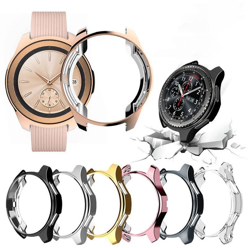 Electroplated Case for Samsung Galaxy Watch 4 3 40mm 44mm 41mm 45mm Soft TPU All-Around Protective Bumper Frame Edges Around for Samsung Galaxy Watch Active 2 40MM 44MM