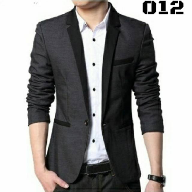 Jas hitam, blezer pria murah, jas korea, jas kantor