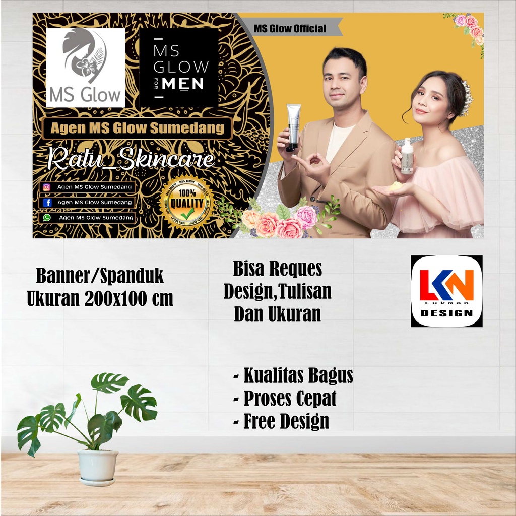 spanduk ms glow skincare