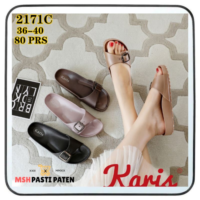 KARIS/verotino B-2171 C SIZE 36-40 Sandal selop wanita bahan karet tahan air Sandal teplek perempuan