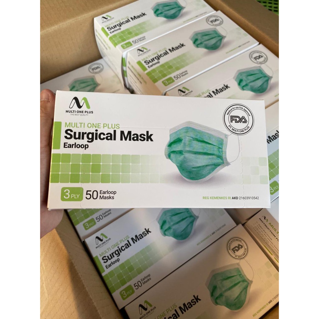 Multi One Plus - Masker Medis Surgical Mask 3ply isi 50