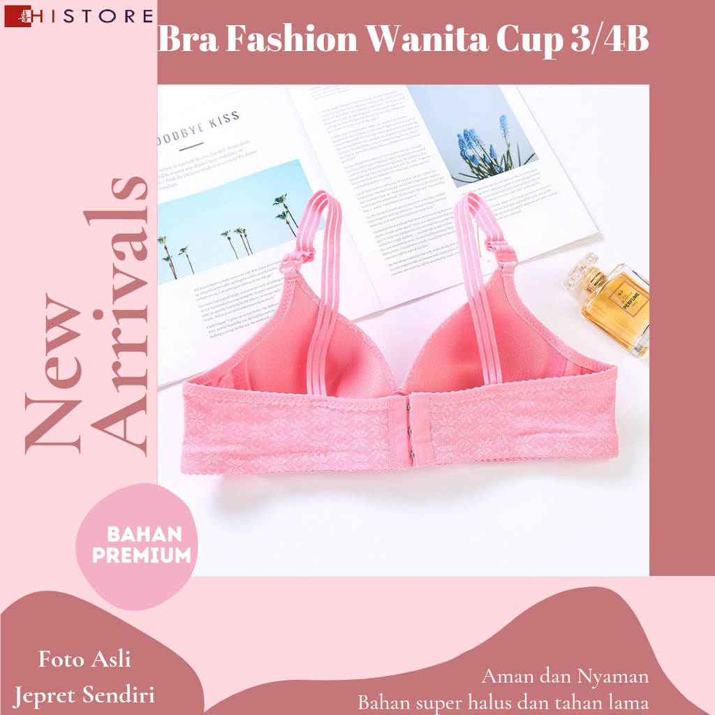 [HI] Bra BH FASHION Wanita CUP 3/4B Bra wanita Premium BH Busa Tipis Tanpa Kawat Sangat Nyaman A3