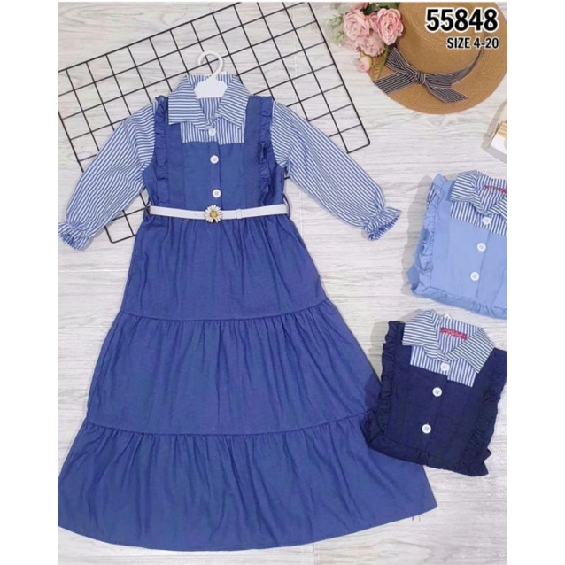 Gamis anak denim catherine kids