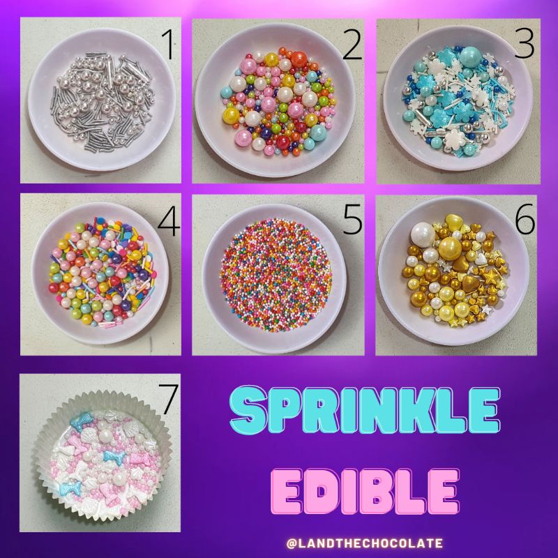 

Sprinkles/ Sprinkle edible cake topper hiasan kue dan Trimits pasir warna warnk