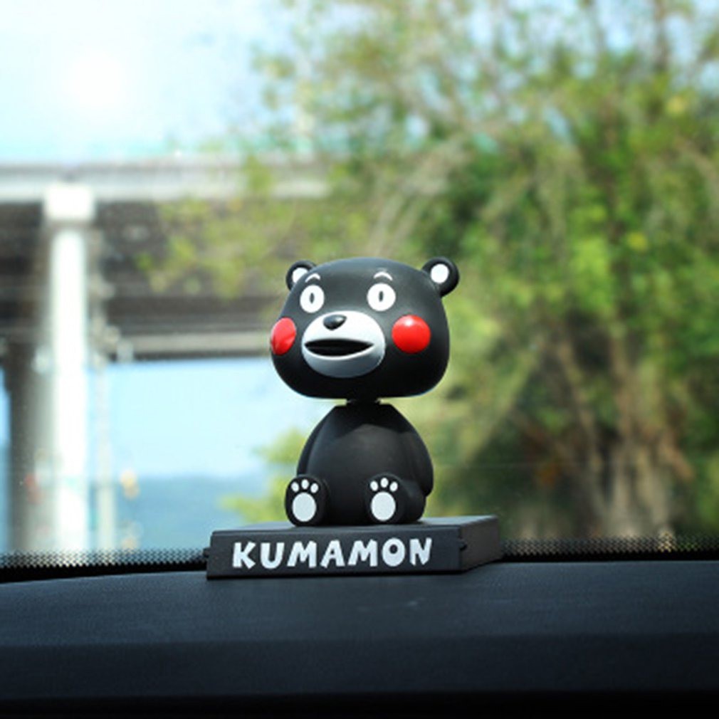 KUMAMON PER Boneka Figure Miniatur Pajangan Mobil Stand Goyang Kepala Shacking Head