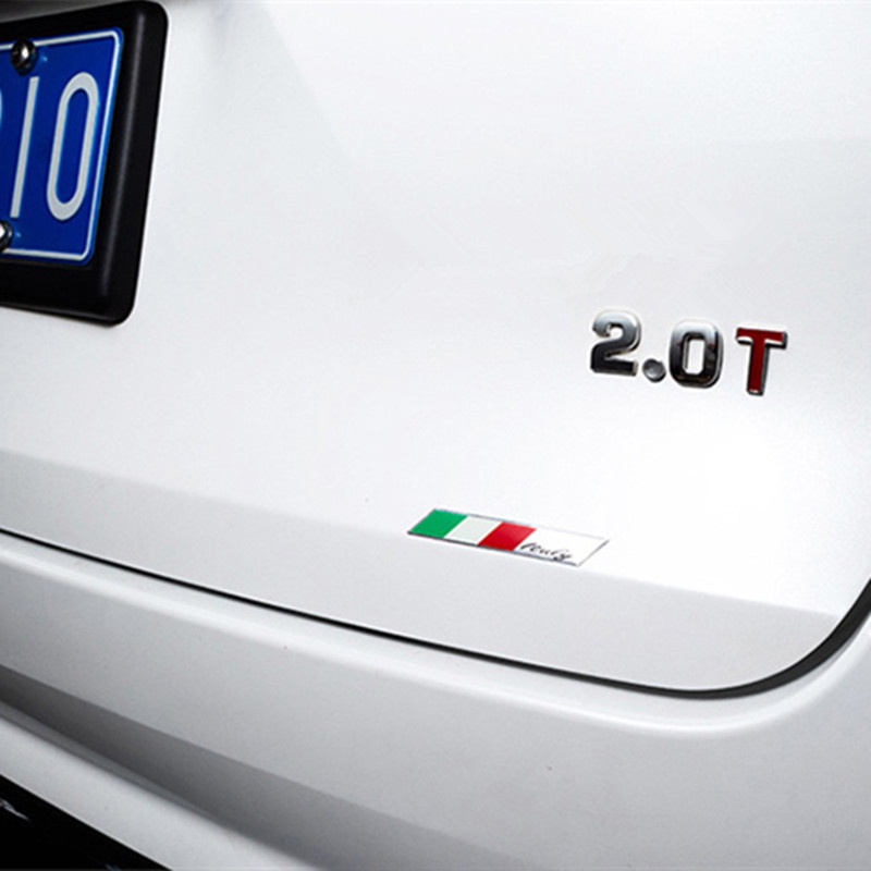 2pcs Stiker Emblem 3D Motif Bendera Nasional Italia Bahan Aluminum Untuk Mobilmotor Ford Alfa