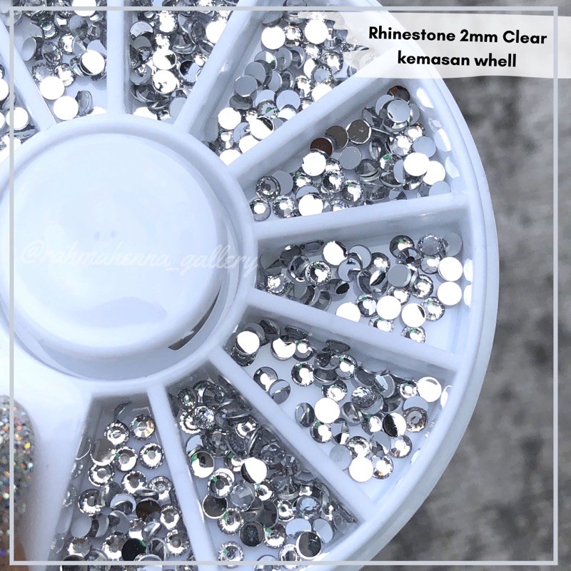 Rhinestone CLEAR 2mm WHEEL ,aksesoris nail art