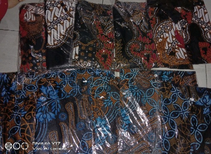 Promo Batik Couple Keluarga Sarimbit Sania Ruffle Batik Ori Ndoro Jowi Motif Seno Ayam Jago