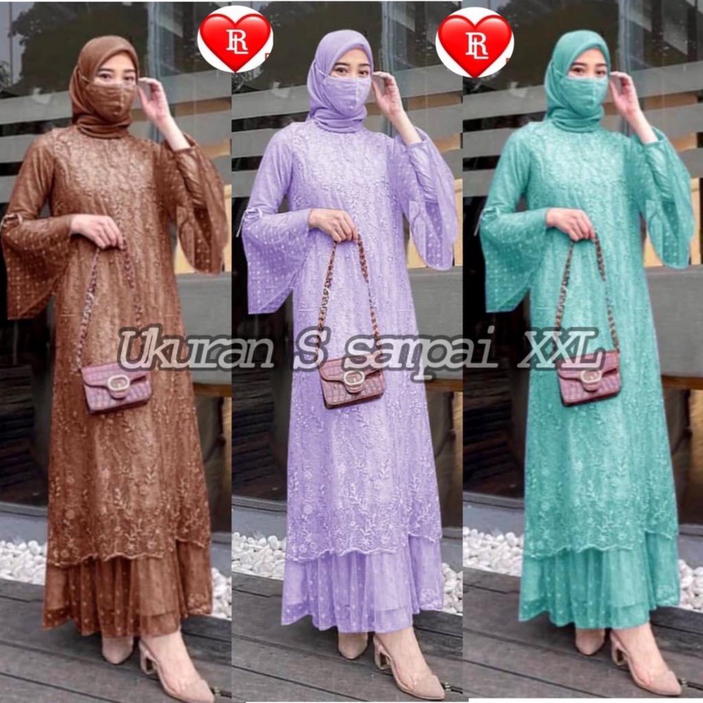 RED LOVE 136 TERMURAH / GAMIS MAXI BRUKAT MUTIARA / DRESS TULLE BRUKAT MUTIARA TEBARU / GAMIS PESTA TILE BRUKAT MUTIARA / GAMIS MAXI CEMPAKA AULIA /GAMIS MAXI TILLE / GAMIS MAXI KEUNDANGAN / GAMIS MAXI MUSLIMAH