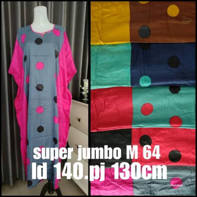 daster super jumbo Ld 140 panjang 130 bahan katun santung adem nyaman dipakai