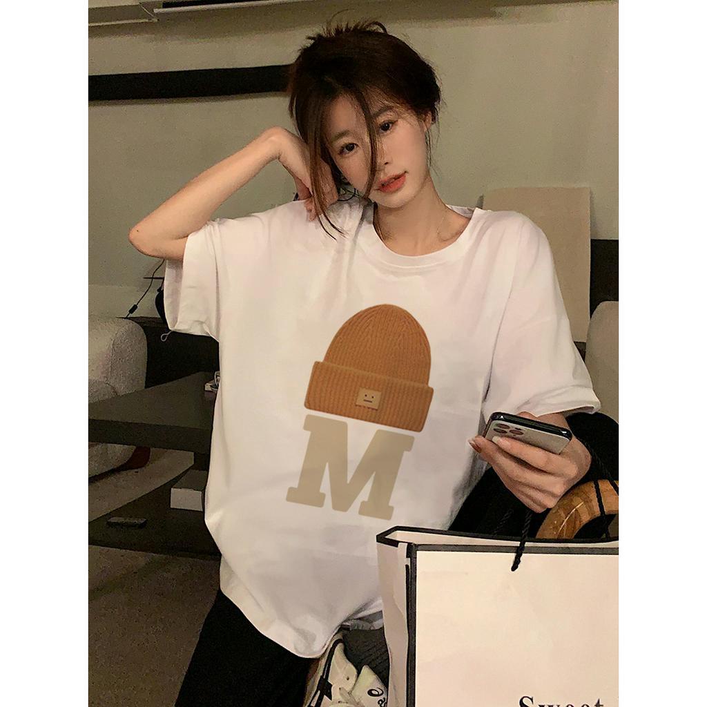 Kaos Atasan Wanita Lengan Pendek Oversize Letter Printed T-shirt Baju Wanita Kekinian Korean Style