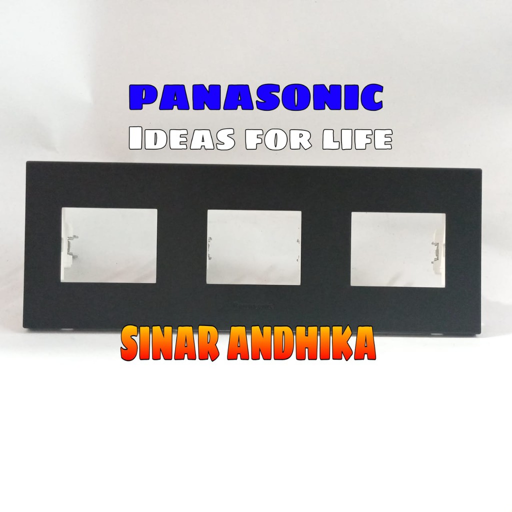 FRAME SAKLAR 3 GANG 6 DEVICE HITAM STYLE E PANASONIC WESJ 78069B