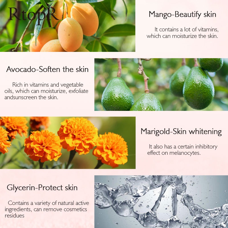 RtopR MANGO Exfoliating Cream Skin Care Whitening Moisturizer Repair Facial Scrub Skin Cleaner Acne Blackhead Treatment Remove Face gel(40g)