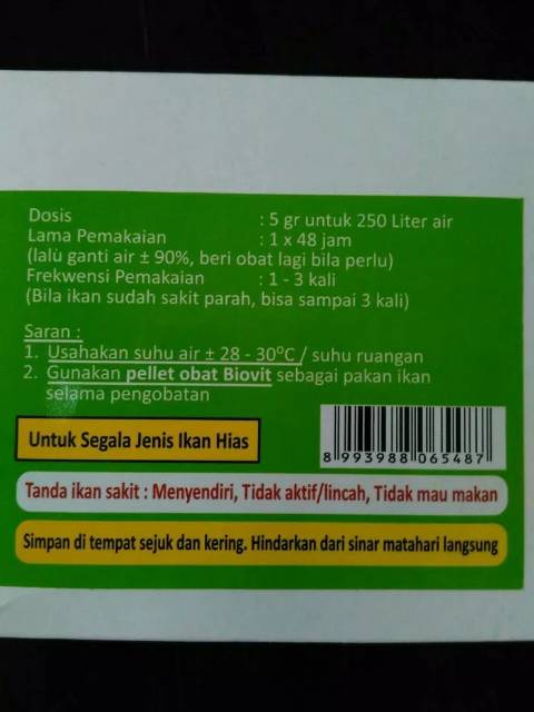 Obat ikan luka bakteri jamur AKARI AA PROTIK 5gr