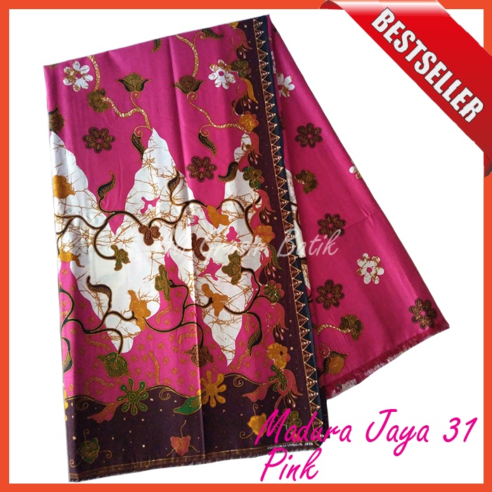 Kain Batik Pekalongan Primisima Halus Madura Jaya 31 Pink Unggul Jaya