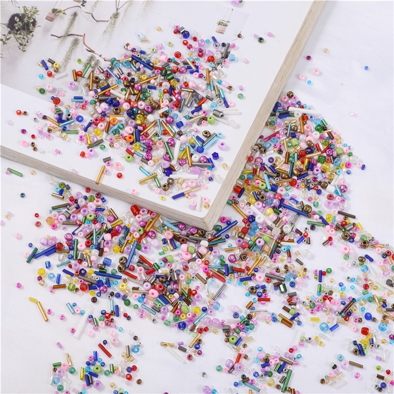 1000 Pcs 30g 1.5-4.5 Mm Multicolor Campuran Manik-manik Biji Terompet Bulat Manik-manik Kaca untuk DIY Perhiasan Anting-Anting Membuat Aksesoris Aksesoris