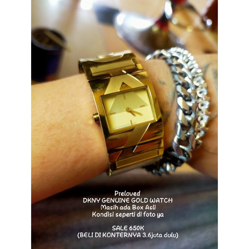 Preloved Jam DKNY ORIGINAL Gold Murah Branded Watch Ori Sale