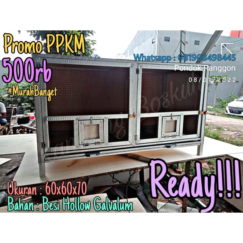 HANYA JABODETABEK - Kandang Macan Burung Merpati 2 Pintu Kesamping