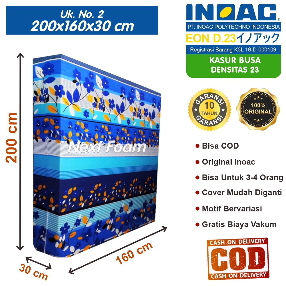 Kasur Busa Inoac Ukuran No 2  200x160x30 cm Tebal 30 cm EON D23 ORIGINAL INOAC Garansi 10 Tahun Asli