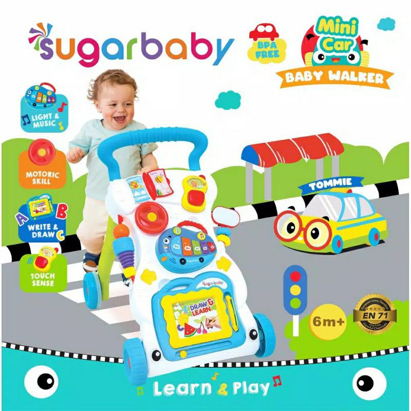 Sugar Baby Mini Car Push Walker Baby Walker Makassar alat bantu bayi belajar berjalan