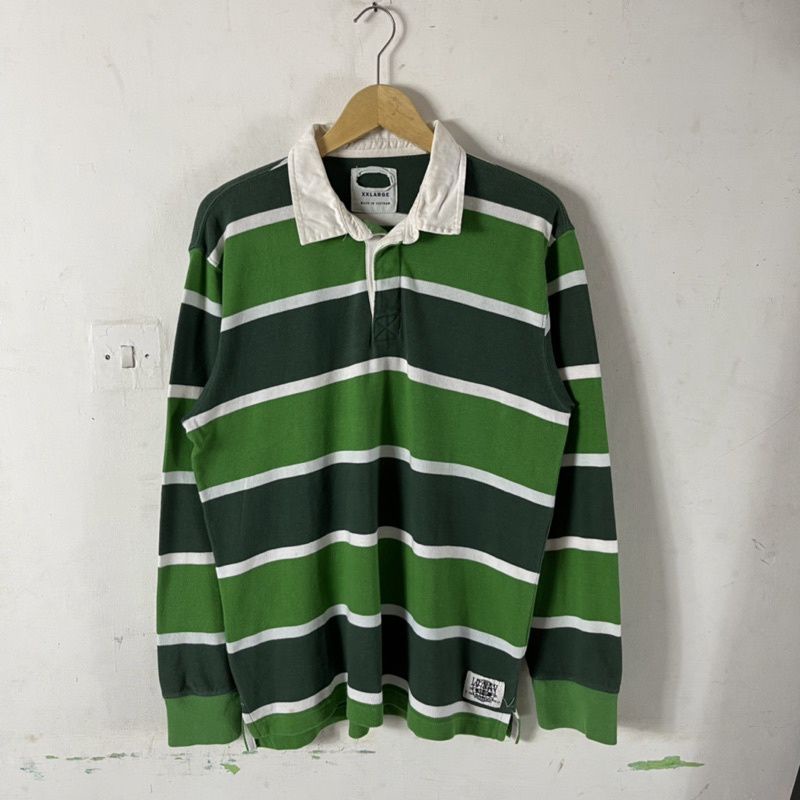 Polo Rugby Shirt Second | Stripe Green White